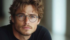 Attractive Man with Glasses Portrait Mobile Wallpaper for Phones