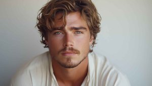 Attractive Young Man Portrait Aesthetic Desktop Wallpaper Background