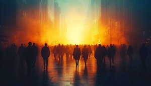 Crowded Cityscape Golden Hour 4K Desktop Background Mobile Wallpaper