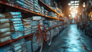 Warehouse Storage Background Red Bicycle Aesthetic Free Mobile Wallpaper