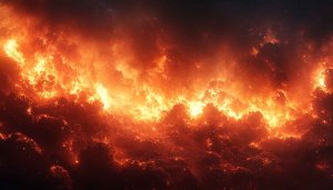 Fiery Orange Clouds Wallpaper 4K Resolution Desktop Background