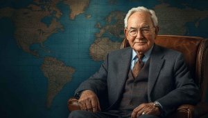 Elderly Man World Map Wallpaper, Free Desktop Background Portrait