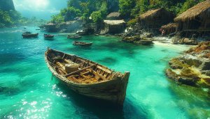 Pirates of Caribbean Island 4K Desktop Mobile Wallpaper Background