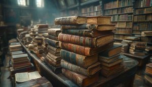 Antique Books Mobile Wallpaper, Old Library Desktop Background 4K