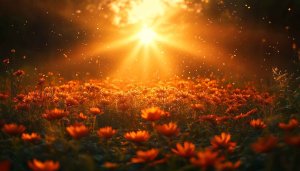 Golden Sunlight Field Flowers 4K Desktop Wallpaper Mobile Background