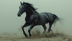 Black Stallion Running Wild Free Mobile Wallpaper 4K Background