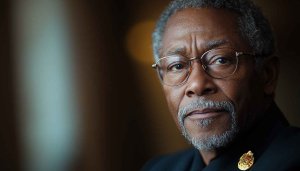 Ernie Hudson Portrait 4K Desktop Background Grey Hair Actor Wallpaper