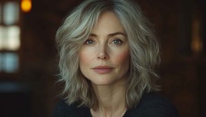 Mature Woman Portrait Wallpaper, Silver Hairstyle, Free Mobile Background