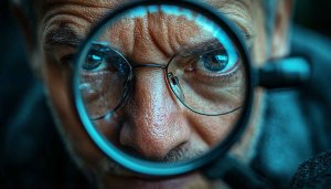 Detective's Magnifying Glass Detail 4K Desktop Background, Mystery Mobile Wallpaper