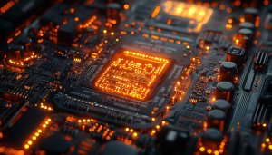 Futuristic Glowing Circuit Board 4K Desktop Background Mobile Wallpaper