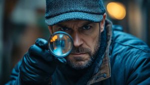 Intense Detective Mobile Wallpaper: Gritty Mystery Aesthetic Background for Phone