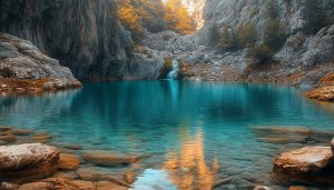 Crystal Lake Scenery Mobile Wallpaper, Serene Mountain Landscape Background
