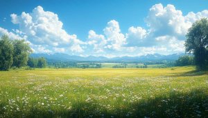 Green Meadow Flowers Field 4K Desktop Wallpaper for Computer Backgrounds