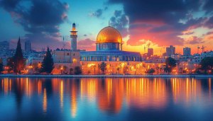 Jerusalem Golden Dome Sunset Mobile Wallpaper, Free Israel Cityscape Image