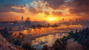 Jerusalem Sunset Wallpaper: Dome of the Rock Mobile Background