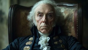 Stern Portrait of an Old Naval Officer Desktop Wallpaper