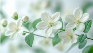 White Flowers Desktop Background, Spring Blossom Mobile Wallpaper 4K