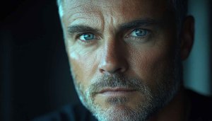 Intense Blue Eyes Portrait Wallpaper for Desktop and Mobile