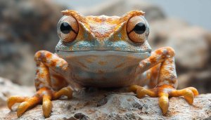 Orange Eye Frog Close-Up Mobile Wallpaper, Desktop Background Free