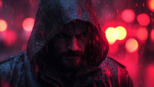 Dark Superhero Hooded Figure 4K Desktop Wallpaper High Resolution