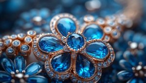 Luxury Sapphire Gemstone Flower Mobile Wallpaper 4K Desktop Background