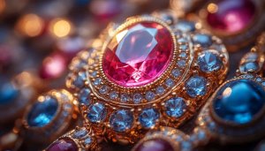 Ruby and Diamond Jewelry 4K Desktop Mobile Background Wallpaper