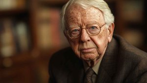 Thoughtful Elder Portrait Free Wallpaper for Desktop or Mobile Use