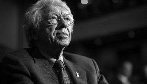 George Steiner Black and White Portrait Free Mobile Wallpaper