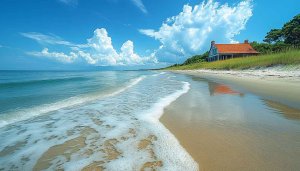 Beach House Ocean View Landscape Mobile Wallpaper Free Download