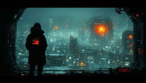 Cyberpunk Cityscape View Mobile Wallpaper, Futuristic 4K Desktop Background