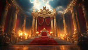 Royal Throne Room 4K Desktop Background Golden Palace Wallpaper