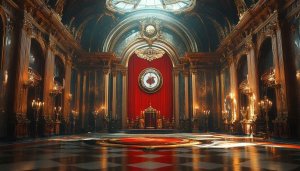 Opulent Throne Room 4K Desktop Background Golden Palace Wallpaper