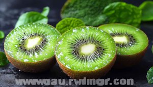 Fresh Kiwi Fruit Slices Desktop Wallpaper Green Food Background