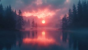 Lake Sunset Scenery 4K Desktop Background Mobile Wallpaper Free