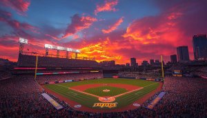 Baseball Stadium Sunset 4K Wallpaper For Desktop Mobile Background