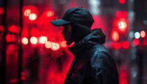 Rainy Night City 4K Desktop Background Dark Aesthetic Wallpaper