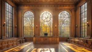 Grand Courtroom Interior Architecture Mobile Wallpaper 4K Desktop Background