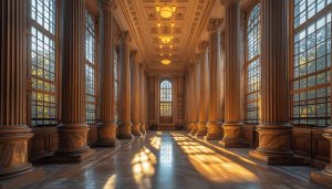 Grand Hallway Interior Architecture Mobile Wallpaper Free 4K Background