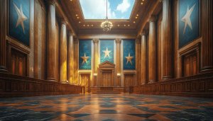 Grand Hallway Wallpaper 4K - Classic Columns Interior Design