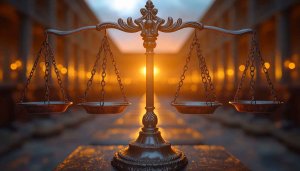 Scales of Justice Golden Light Desktop Wallpaper Free Mobile Background
