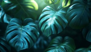 Lush Monstera Leaf Plant Background, Tropical Green Mobile Wallpaper