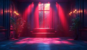Dramatic Red Lit Room 4K Desktop Wallpaper High Resolution Background