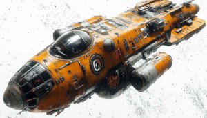 Orange Spaceship Mobile Wallpaper 4K, Sci-Fi Vehicle Desktop Background