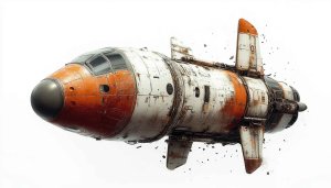 Orange and White Spaceship 4K Desktop Background Wallpaper