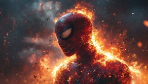 Fiery Spider-Man 4K Wallpaper - Superhero Mobile and Desktop Background