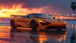 McLaren 720S Orange Car Sunset Mobile Wallpaper 4K Background