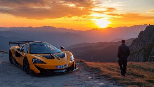 McLaren Sunset Mountain 4K Desktop Wallpaper - Free Car Background