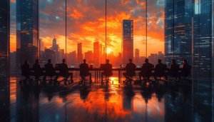 Sunset Meeting Office 4K Desktop Wallpaper and Mobile Backgrounds