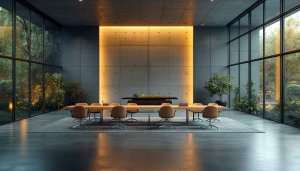 Modern Office Interior 4K Wallpaper, Contemporary Meeting Room Background