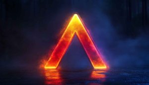 Glowing Triangle 4K Desktop Background, Red Abstract Mobile Wallpaper